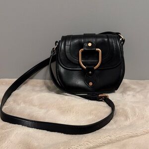 Black Leather Crossbody Bag